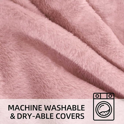 Bean Bag Chair 4Ft, Memory Foam Filled, Large Beanbag Chairs for Adults and Teens, Soft Sofa with Removable Flannel Cover, Round Couch for Living Room Bedroom College Dorm (Pink, 4FT-47×47"×24")