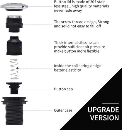 Garbage Disposal Air Switch Kit for SinkTop Waste Disposal with Stainless Steel Black Long Air Button by Briidea