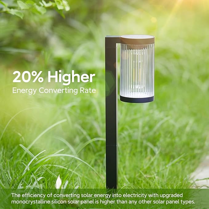Solar Pathway Lights Outdoor, 4 Pack Upgraded Outdoor Solar Lights for Outside Super Bright Up to 12Hrs, IP65 Waterproof Solar Garden Lights for Yard Landscape Path Walkway Decoration
