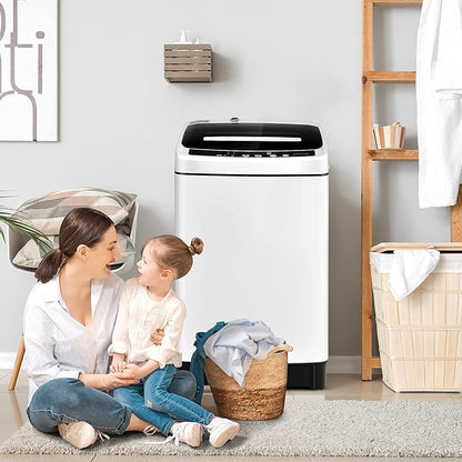 Giantex Portable Washing Machine, 2 in 1 Full Automatic Laundry Washer 1.5Cu.Ft 11lbs Capacity Washing and Spinning Combo 8 Programs 10 Water Levels Energy Saving Top Load Washer for Apartment Dorm