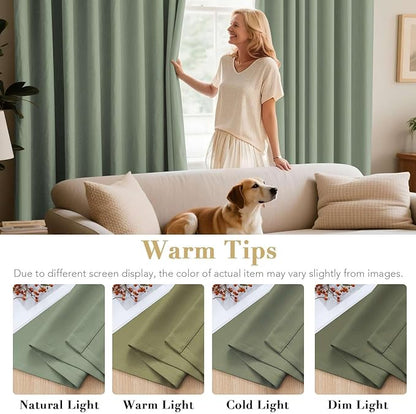 H.VERSAILTEX Blackout Curtains 84 inches Long for Living Room Thermal Insulated Room Darkening Window Treatment Panels Drapes Light Reducing Curtains for Bedroom, 2 Panels, 52" W x 84" L, Cyan