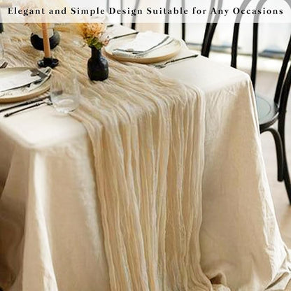 Sand 20 Pack 10FT Cheesecloth Table Runner 20 x 120 Inch Long Rustic Gauze Cheese Cloth Table Runner for Wedding Bridal Baby Shower Table Decorations Boho Fabric Sheer Birthday Party Table Decor