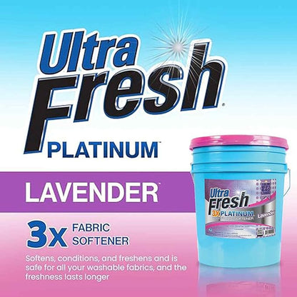 Ultra Fresh Platinum Fabric Softener for Laundry up to 640 Loads, Lavender, 5 Gallons - Fabric Odor Remover to Wash Clothes and Sheets