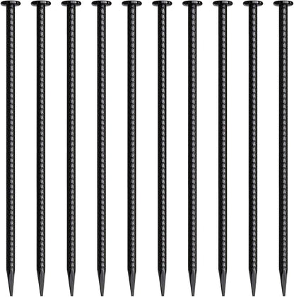 16 Inch Rebar Stakes 10 Pack Heavy Duty Ground Anchors 1/2 Inch Diameter Galvanized Steel Asphalt Anchoring Metal Spikes for Speed Bump, Parking Curb and Camping Tent