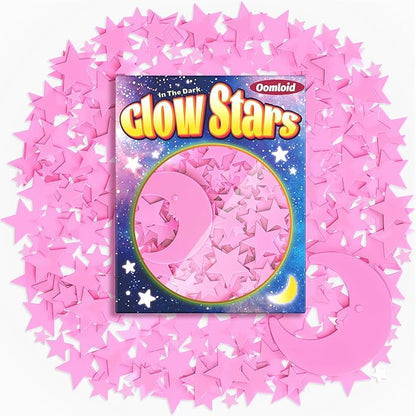 201 Pcs Glow in The Dark Stars Stickers for Ceiling, Toddler Stocking Stuffers Wall Room Decor Gifts, Luminous 3D Glowing Stars Easter Basket Stuffers for Kids Boys Girls
