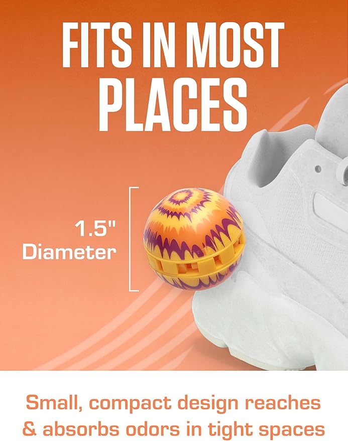 Sneaker Balls Odor-Fighting Shoe Fresheners, Eliminates Unpleasant Smells, Perfect For Sneakers, Gym Bags, Gear Bags, Drawers, Lockers, And More!, Fireside X-Mas, 6 Pack