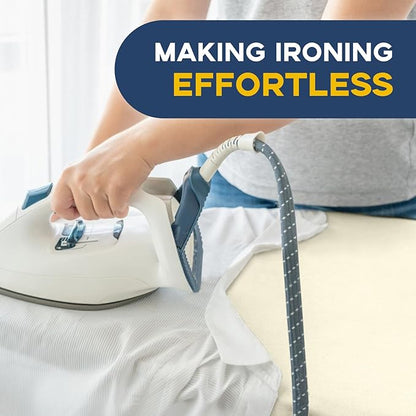 Ironing Board Full Size, RAINHOL Compact Iron Board with Iron Rest, Heat Resistant Cover with Ultra Thick Padding, Height Adjustable Heavy Duty for Home, Dorm, 43x13 Ivory