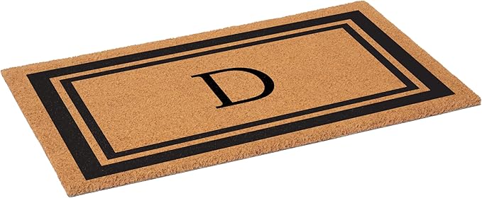 Calloway Mills 152963048D Black Border 30" x 48" Monogram Doormat Letter (D)