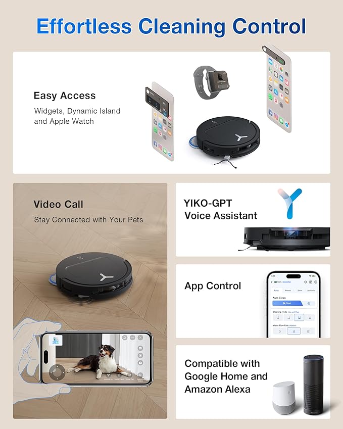 ECOVACS DEEBOT T50 Omni Robot Vacuum and Mop, 3.19” Ultra-Slim, 15,000Pa Suction, ZeroTangle 2.0, TruEdge Edge Cleaning, AIVI 3D Obstacle Avoidance, Auto Mop Wash & Dry, Self-Emptying