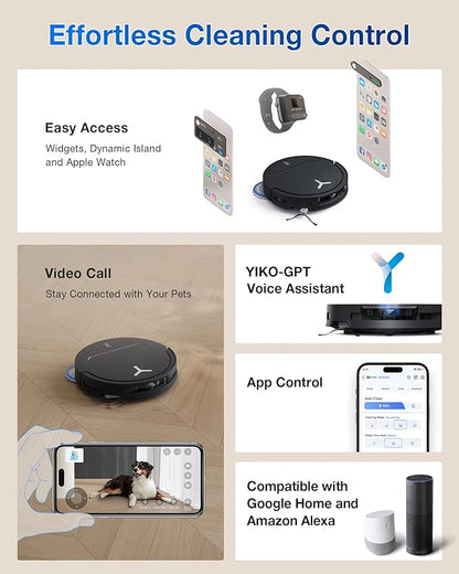 ECOVACS DEEBOT T50 Omni Robot Vacuum and Mop, 3.19” Ultra-Slim, 15,000Pa Suction, ZeroTangle 2.0, TruEdge Edge Cleaning, AIVI 3D Obstacle Avoidance, Auto Mop Wash & Dry, Self-Emptying