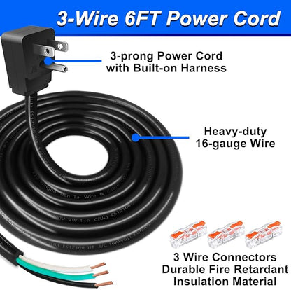 Dishwasher Installation Kit - 8 FT Stainless Steel Dishwasher Hose with 3/8" Compression Connections,Food Grade PEX Inner Tube Dishwasher Water Supply Line with Elbows,Adapters and 6 FT Power Cord