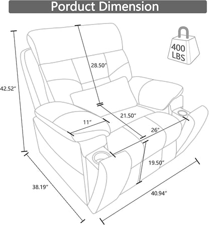 4 OKIN Motor Power Lift Recliner Chair for Elderly Adults Extra Large Lay Flat Recliners with Massage Heat, Adjustable Head-Back-Lumbar-Leg-Support, Extended Footrest, 2 Cup Holders