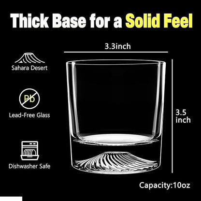 Crystal Whiskey Glasses Set of 2 – 10oz Old Fashioned Rocks Glass for Scotch, Bourbon, Rum & Cocktail – Premium Gift for Men, Dad, or Husband