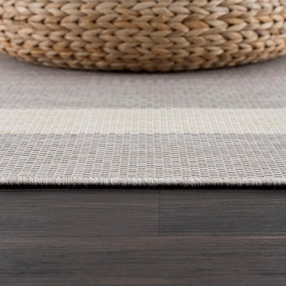 CAMILSON Outdoor Rug 6x9,Modern Outside Rugs for Patios Porches Waterproof Durable Washable Non-Shedding, Easy-to-Clean Indoor Outdoor Area Carpet (6 x 9, Bordered - Gray/White)
