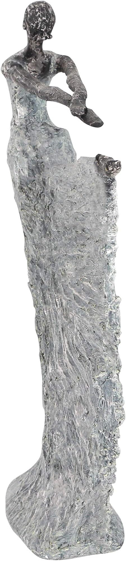 Deco 79 Polystone Dancer Decorative Sculpture Home Decor Statue, Accent Figurine 12" x 3" x 16", Gray
