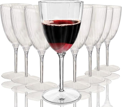 Oojami Elegant Plastic Champagne Flutes - 32 PCS, 7.8oz Disposable & Reusable Wine Glasses - Perfect for Home, Parties, Weddings, Birthdays & Celebrations (32, Clear)