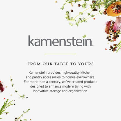 Kamenstein 20 Jar Revolving Countertop Spice Rack with Spices Included, FREE Spice Refills for 5 Years, Polished Stainless Steel with Black Caps, 30020 (Pack of 3)