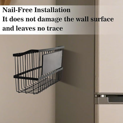 Magnetic Storage Basket, Large Magnetic Fridge Basket with Strong Magnet for Kitchen Laundry Room Office School Organization and Home Dryer Ball Storage, 14.96"x3.74"x5.91"
