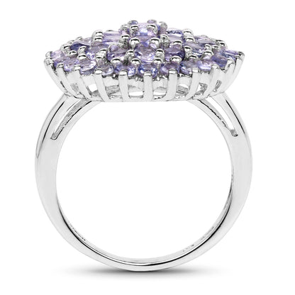 2.52 Carat Genuine Tanzanite .925 Sterling Silver Ring