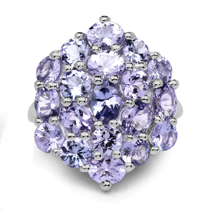 5.28 Carat Genuine Tanzanite .925 Sterling Silver Ring