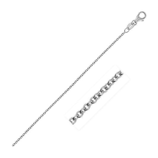 Chaîne maille forçat ronde 1,3 mm en or blanc 14 carats
