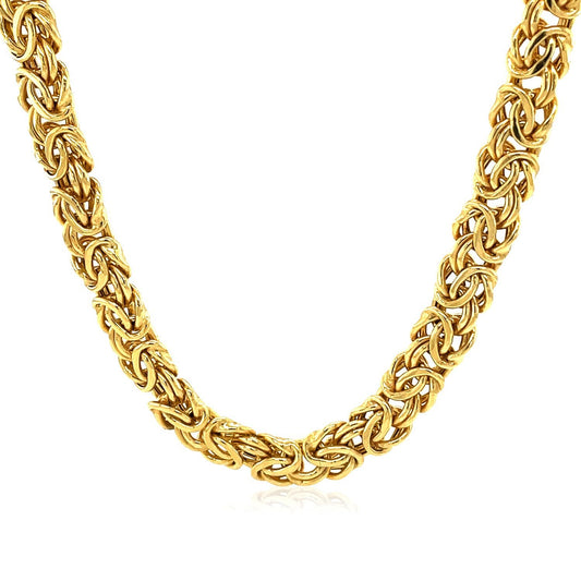 Collier chaîne motif byzantin en or jaune 14 carats