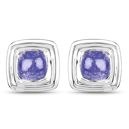 4.74 Carat Genuine Tanzanite .925 Sterling Silver Earrings