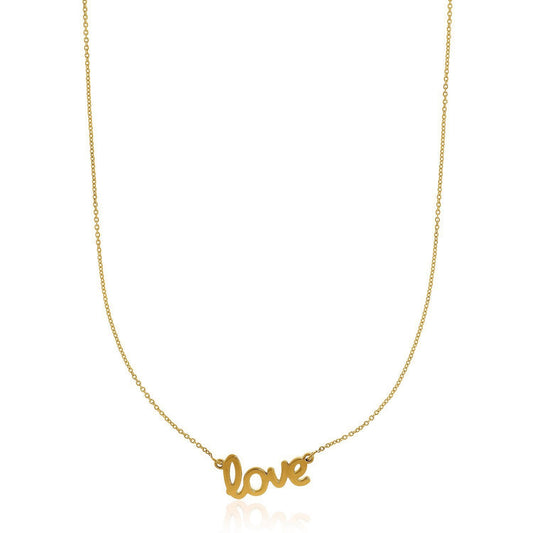 Collier LOVE en or jaune 14 carats