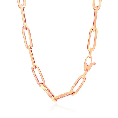 14K Rose Gold Wide Paperclip Chain (6.1mm)