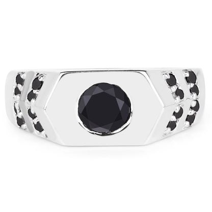 1.53 Carat Genuine Black Diamond .925 Sterling Silver Ring