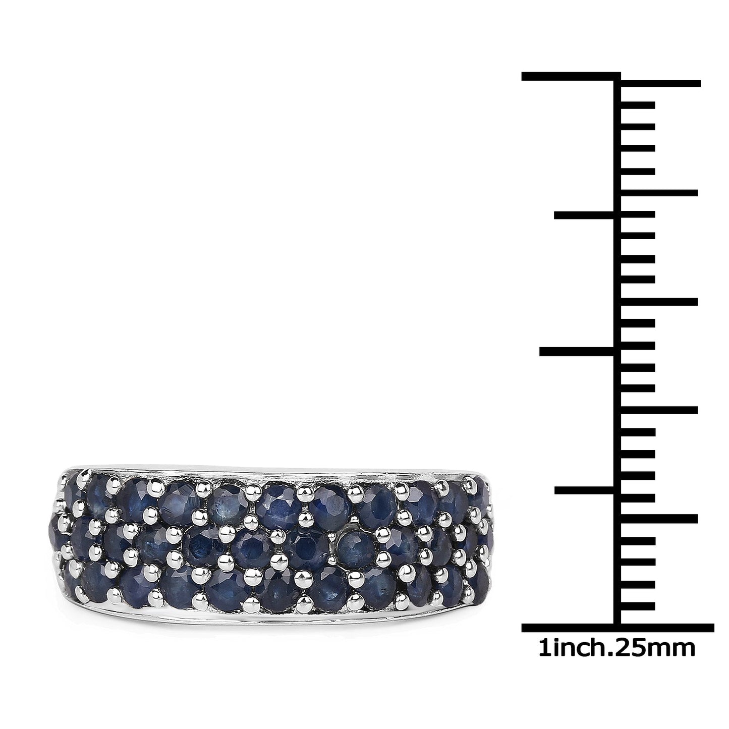 1.70 Carat Genuine Blue Sapphire .925 Sterling Silver Ring