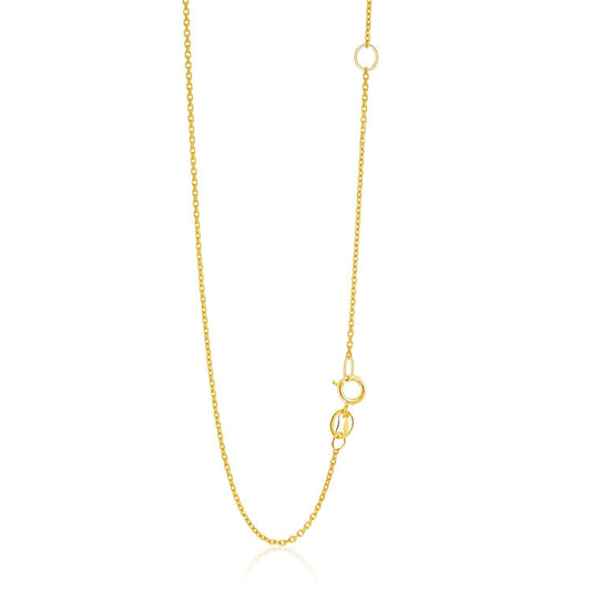 Chaîne maille forçat ajustable en or jaune 14 carats 1,1 mm