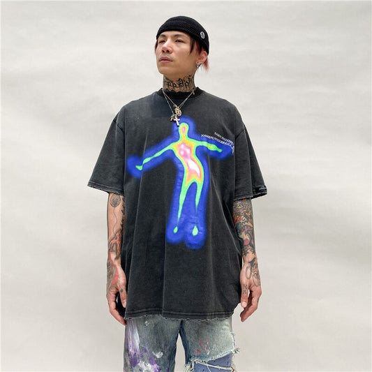 "Camiseta Unisex Blue Lotuss 20SS Estampado Vintage"