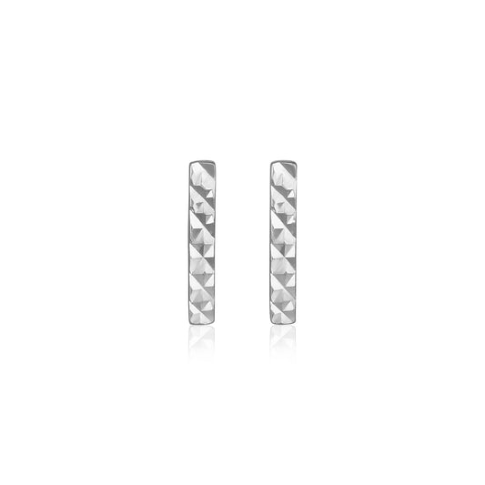 Boucles d'oreilles pendantes en or blanc 14 carats texturé