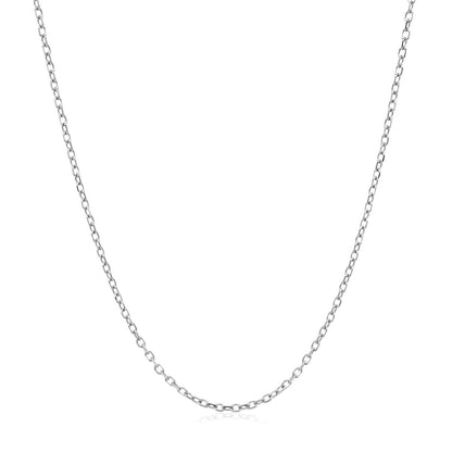 14k White Gold Faceted Cable Link Chain 1.3mm