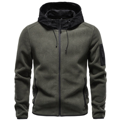 2026 Autumn Winter Suede Patchwork Fleece Thickened Sweatshirt For Men, Cross-Border Foreign Trade European And American Men's Sweatshirt Jacket
