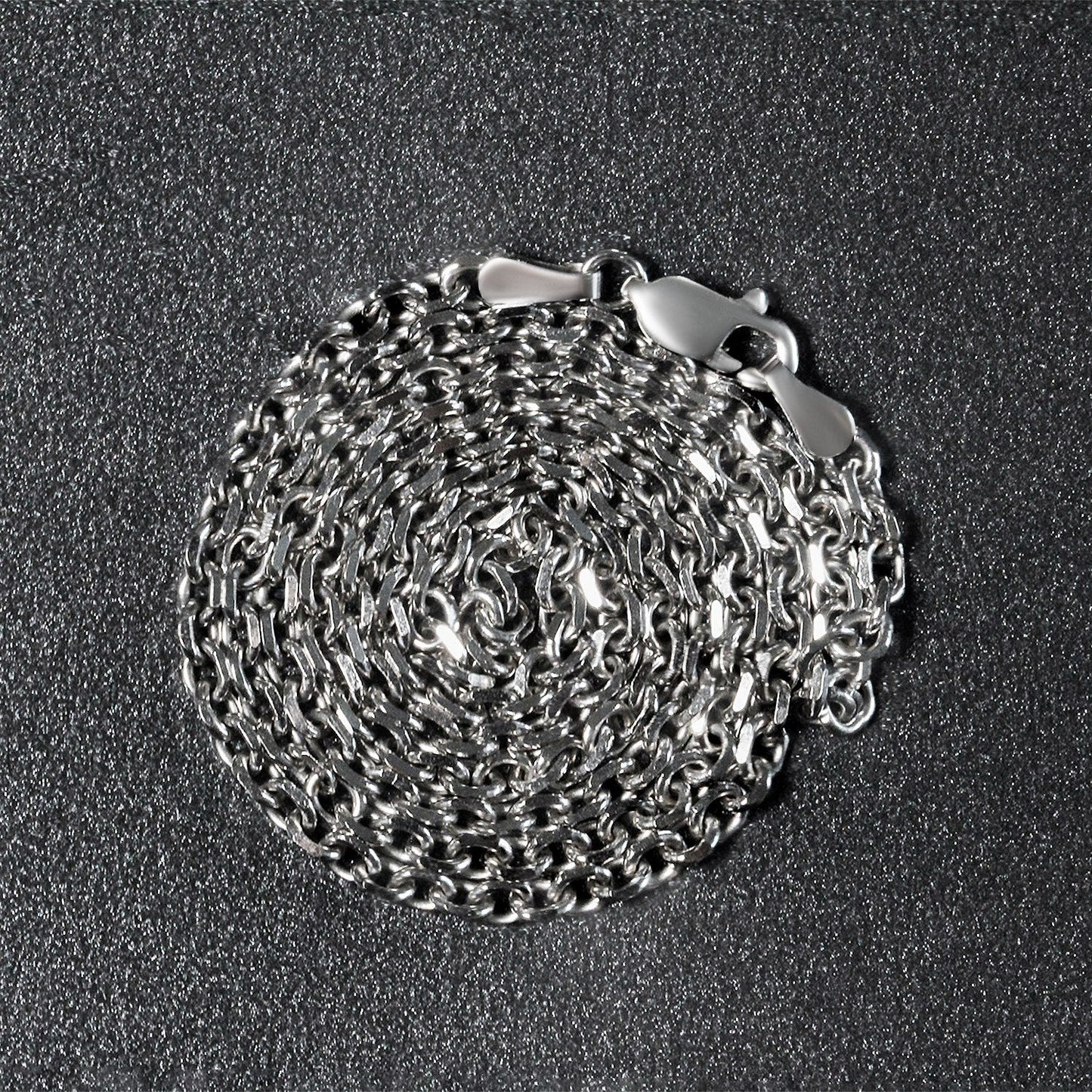 14k White Gold Diamond Cut Cable Link Chain (2.90 mm)