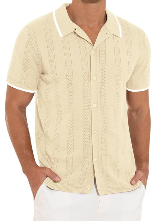 Men's Full Size Button Down Short Sleeve Shirt Plus Size