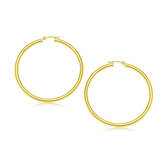 Boucles d'oreilles créoles en or jaune 10 carats polies (30 mm)