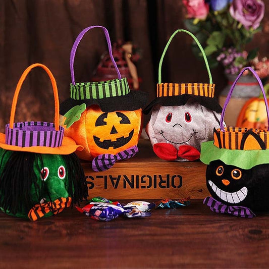 Bolso Lindo de Dulces de Halloween Patrón de Calabaza de Halloween Bolso Portátil Accesorios de Cosplay Cesta de Regalo Regalos para Niños