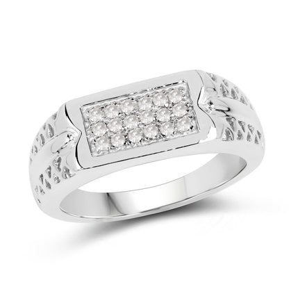 0.27 Carat Genuine White Diamond .925 Sterling Silver Ring