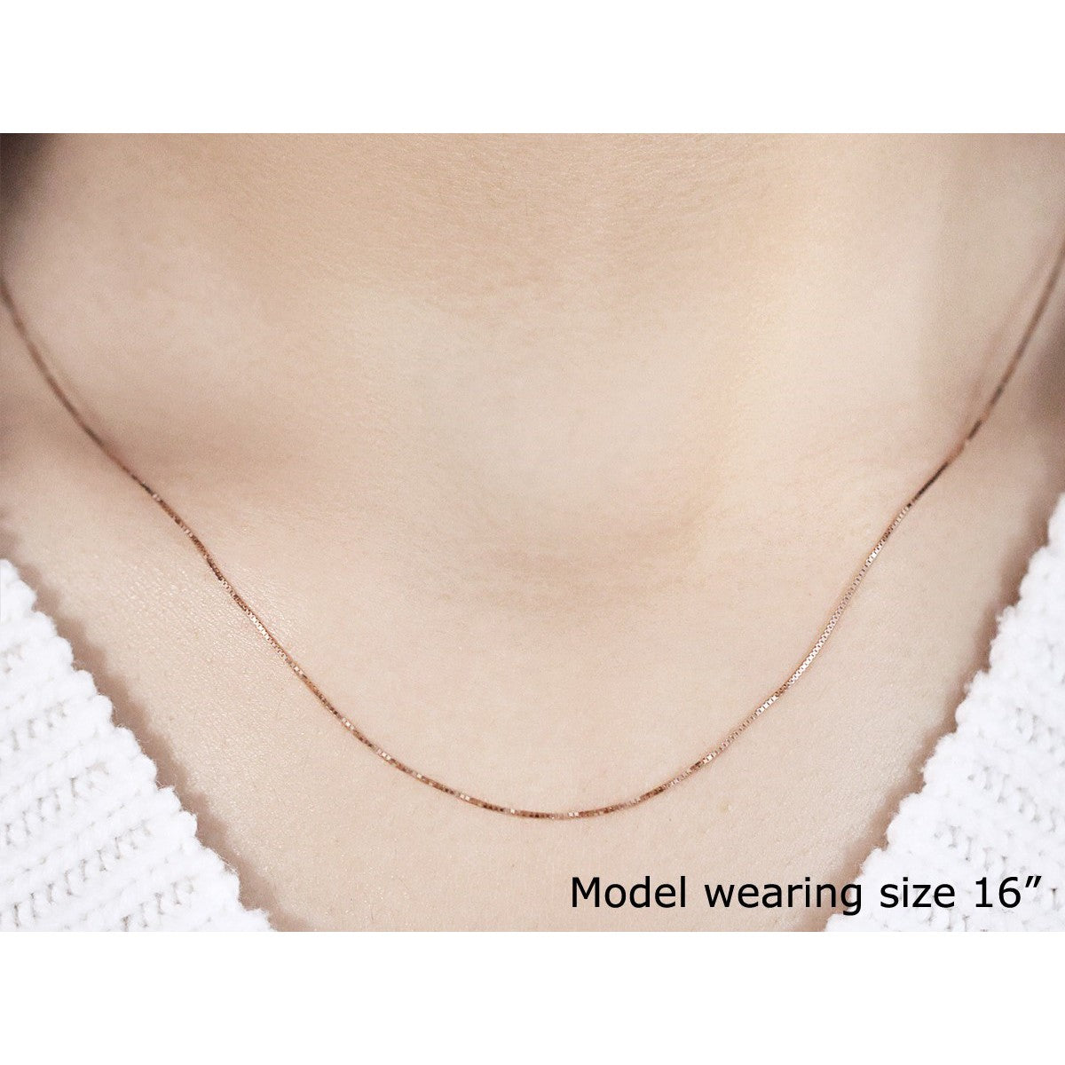 14k Rose Gold Classic Box Chain 0.45mm