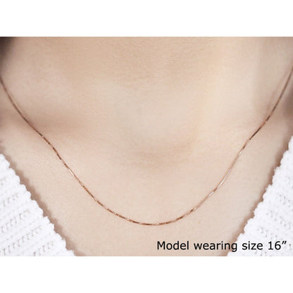 14k Rose Gold Classic Box Chain 0.45mm