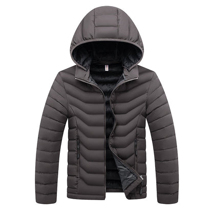 Men's Winter Casual Hooded Parka Jacket with Detachable Hat