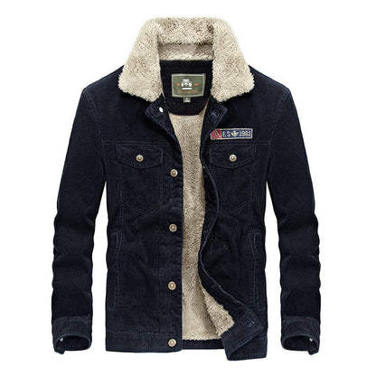 Men's Corduroy Jacket with Fleece Lining (Plus Size)