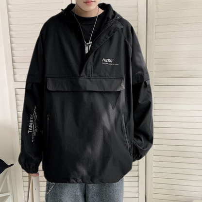 Men's Hooded Windbreaker Bomber Jacket Sportswear