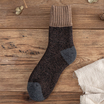 Men's Thick Wool Socks for Winter Warmth (Mid-Calf)