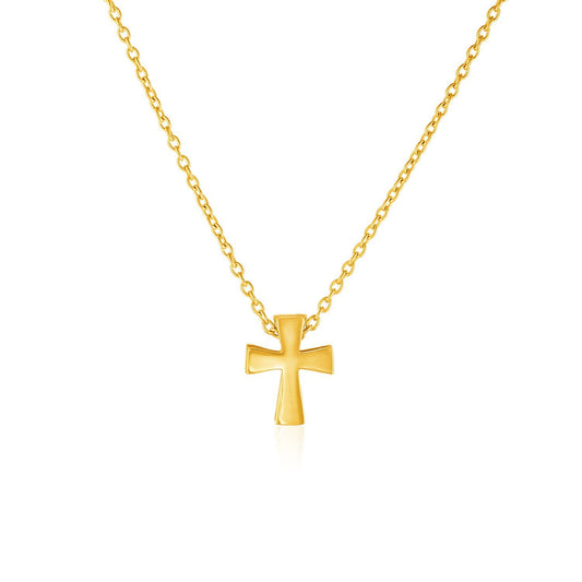 Or jaune 14 carats avec pendentif en croix