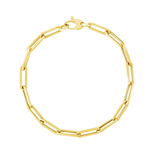 Bracelet audacieux en or jaune 14 carats avec chaîne trombone