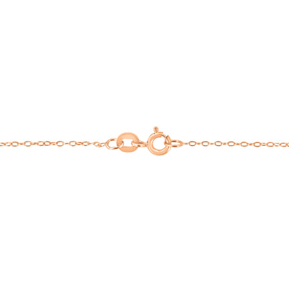 AGS Certified 10K Rose Gold 1/5 Cttw Bezel Set Round Diamond Solitaire 16-18" Adjustable Pendant Necklace (H-I Color, VS1-VS2 Clarity)